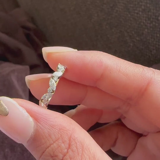 Round And Marquise Stackable Ring for Women