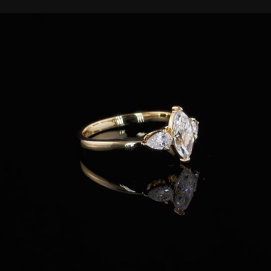 Verity Marquise Three Stone Engagement Ring