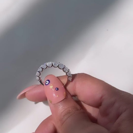 9 Stone Cushion Moissanite Band