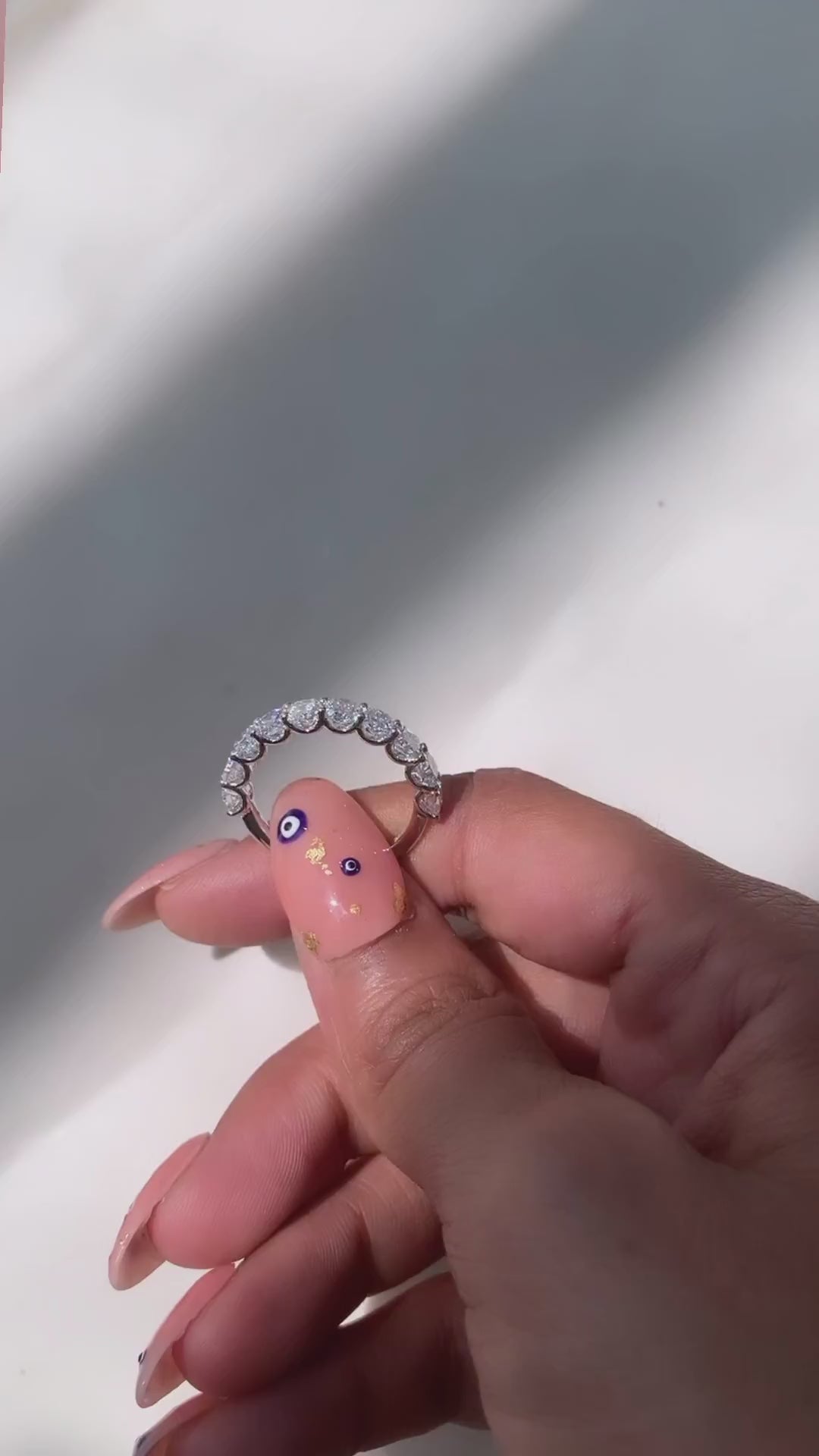 9 Stone Cushion Moissanite Band