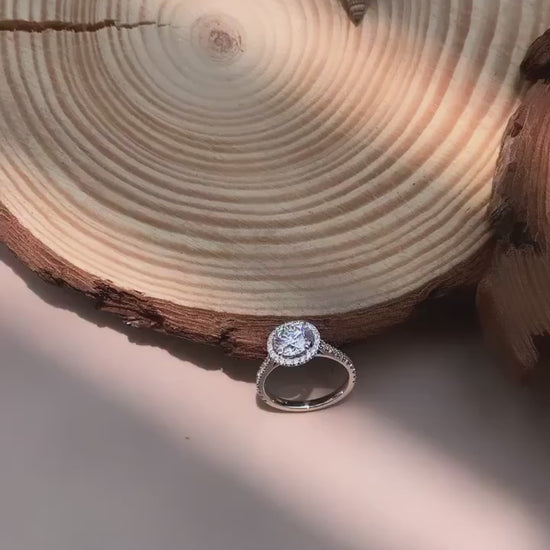 Joliette Halo Moissanite Engagement Ring