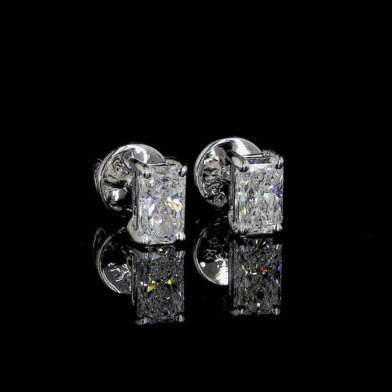 4 Prong Radiant Moissanite Stud Earrings