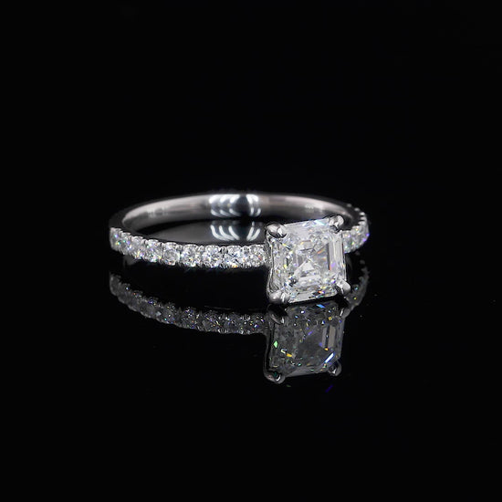 Vittoria Asscher Diamond Band  Engagement Ring