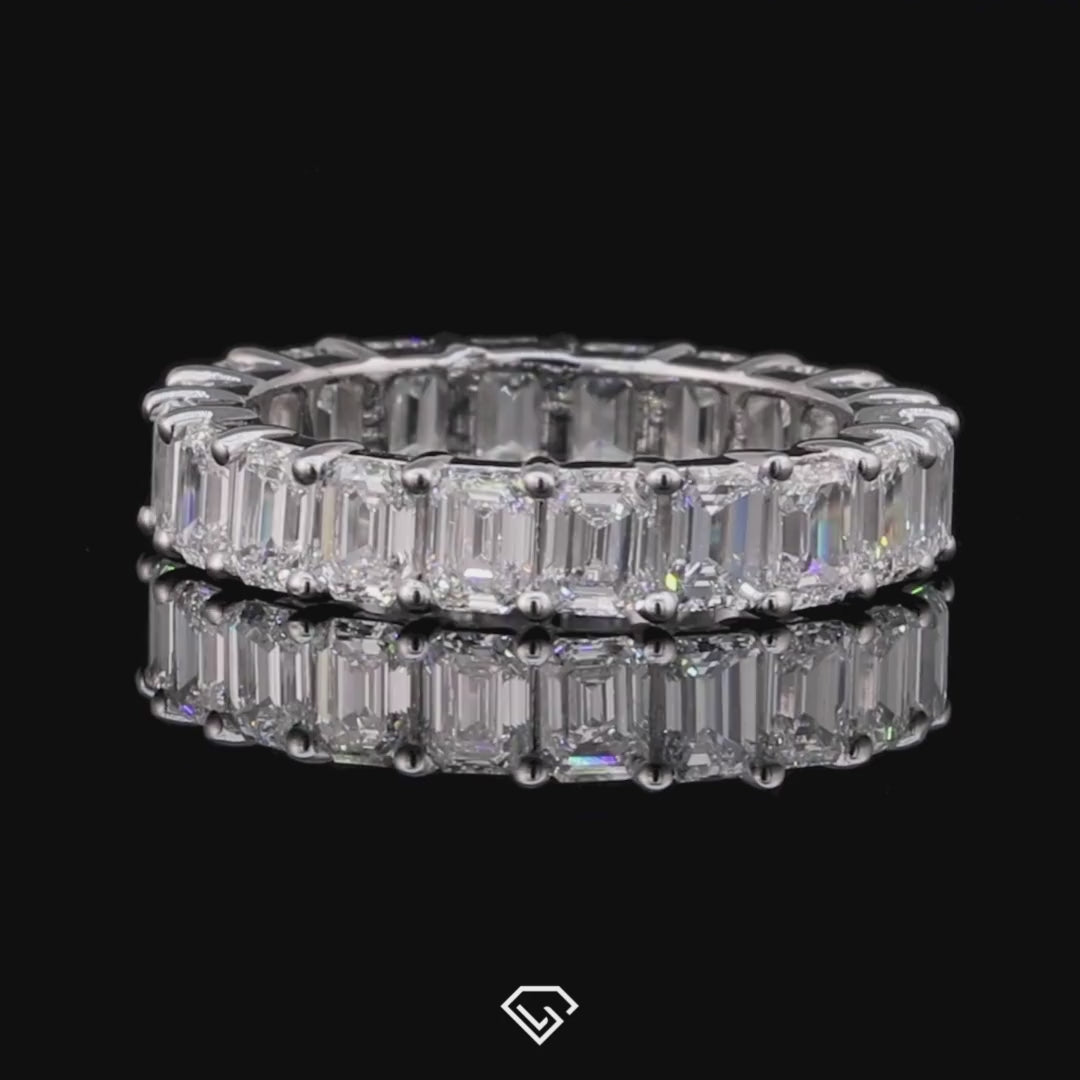 Emerald Moissanite Eternity Band