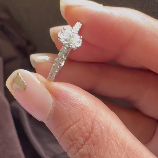 Yati Oval Moissanite Engagement Ring