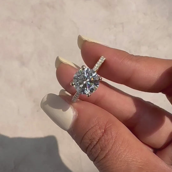 Hidden Halo Moissanite Engagement Ring