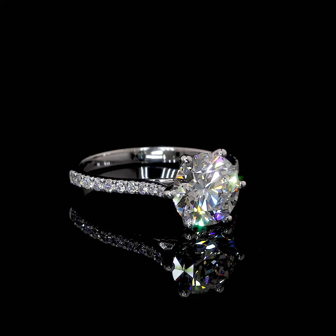 Jael Round Moissanite Engagement Ring