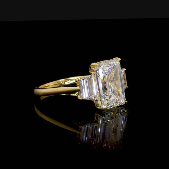 Rain Emerald Moissanite Engagement Ring