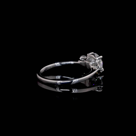 Three Stone Moissanite Engagement Ring