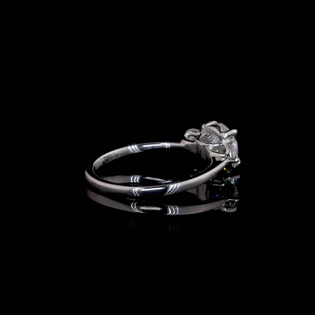 Three Stone Moissanite Engagement Ring