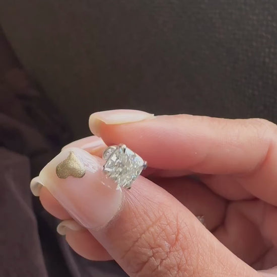 Cushion Stud Moissanite Earrings