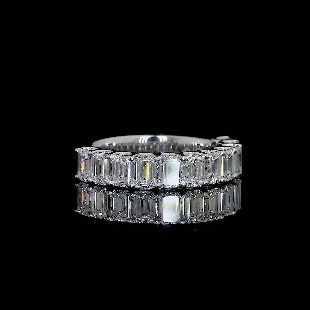 Emerald Moissanite Anniversary Band