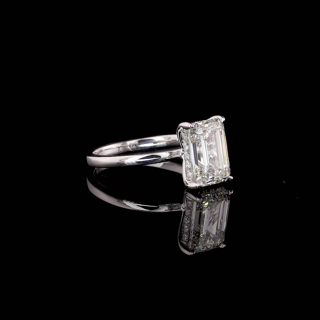 Hidden Halo Moissanite Engagement Ring