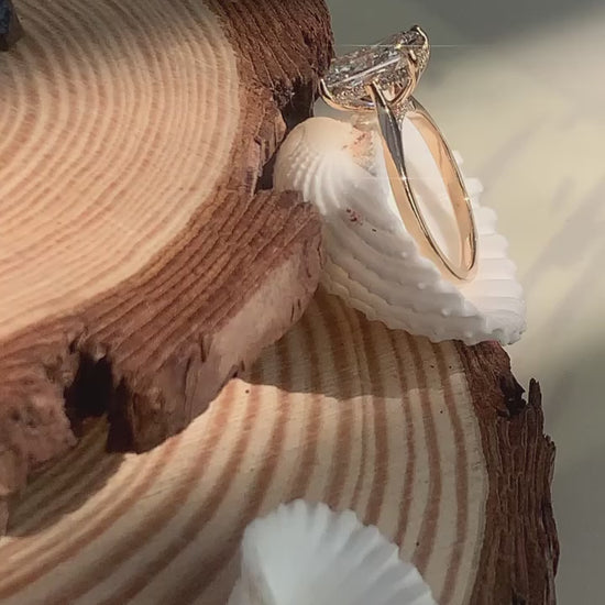 Radiant Hidden Halo Engagement Ring