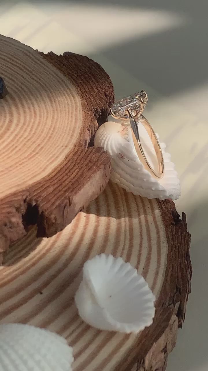 Radiant Hidden Halo Engagement Ring