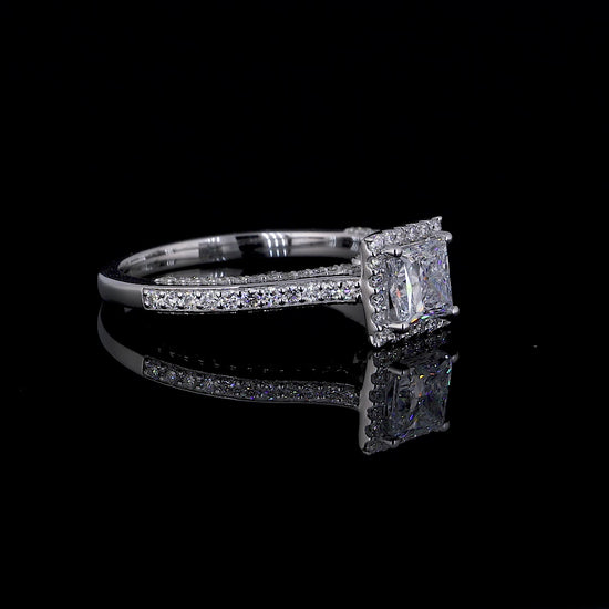 Halo Moissanite Engagement Ring