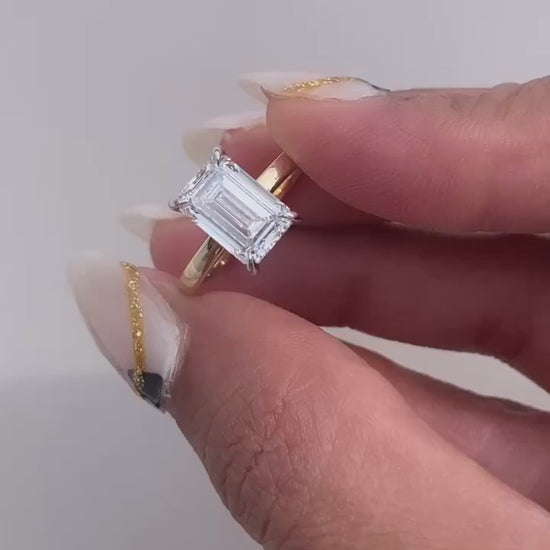 Penelope Emerald Moissanite Engagement Ring