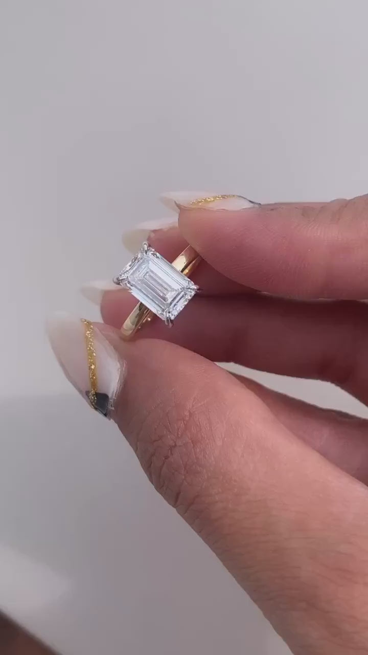 Penelope Emerald Moissanite Engagement Ring