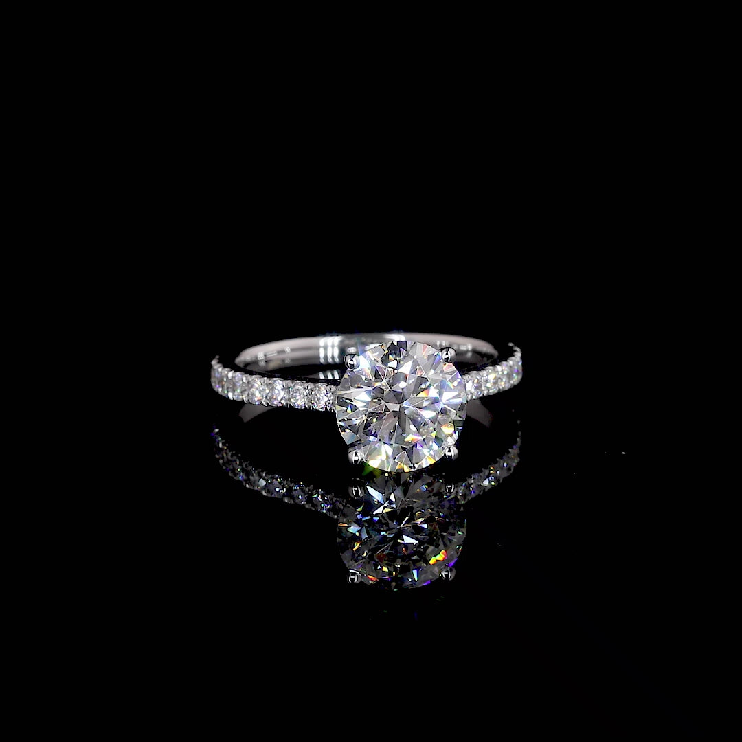 Halcyon Round Moissanite Engagement Ring
