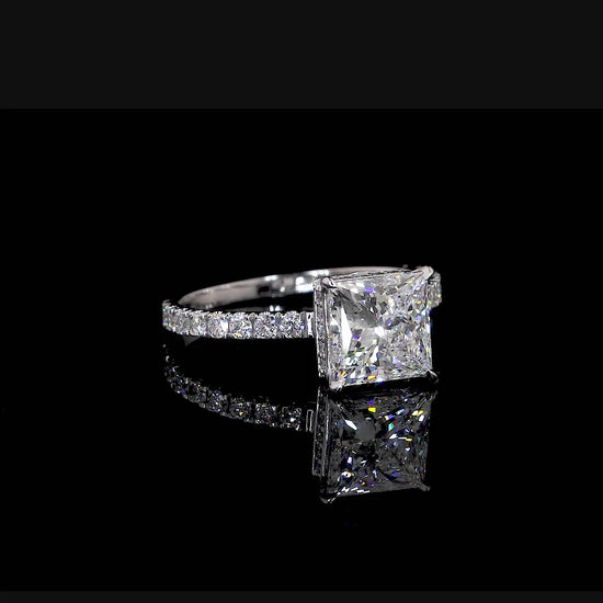 Leandra Princess Hidden Halo Engagement Ring