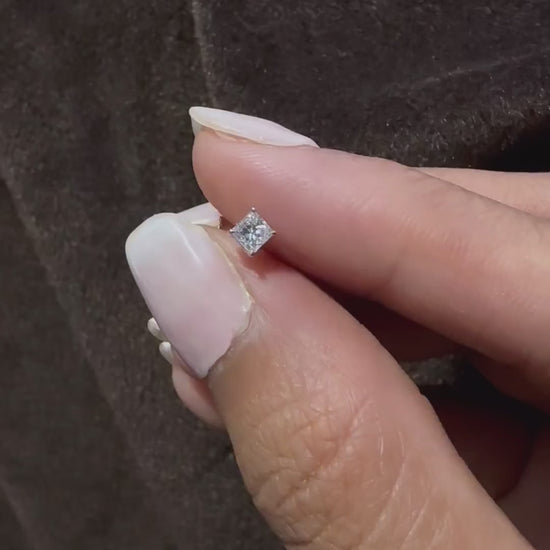 Princess Moissanite Gold Stud Earrings