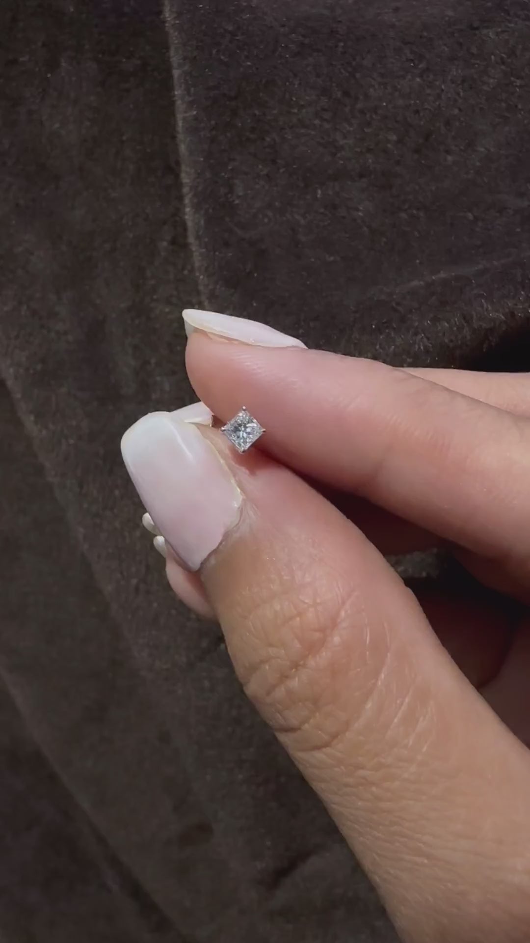 Princess Moissanite Gold Stud Earrings