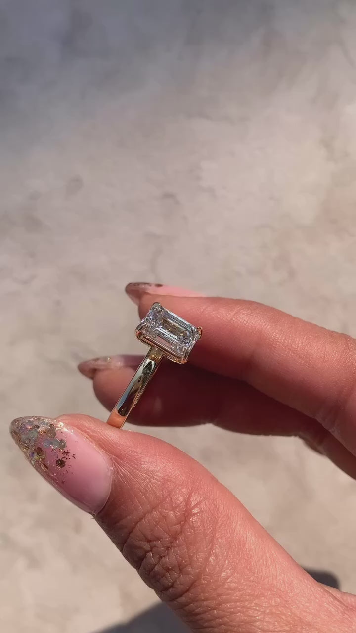 Emerald Solitaire Engagement Ring
