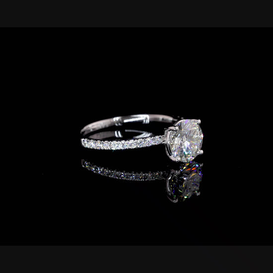 Yati Round Diamond Moissanite Engagement Ring