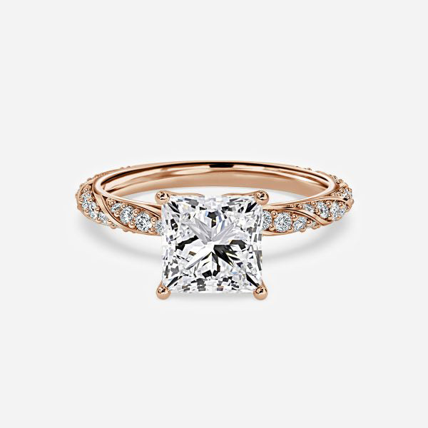 Wan Princess Diamond Band Moissanite Engagement Ring