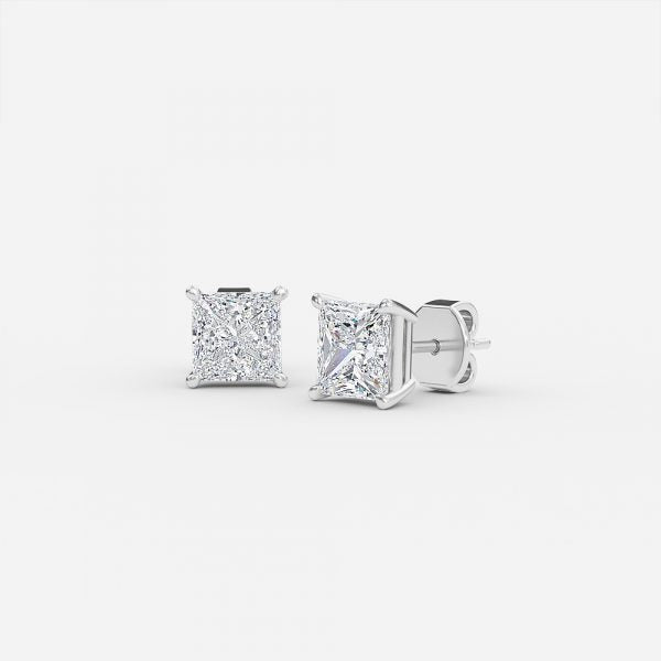 Princess Moissanite Stud Earrings