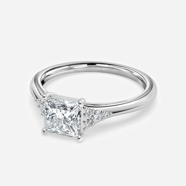 Aurelia Princess Three Stone Moissanite Engagement Ring