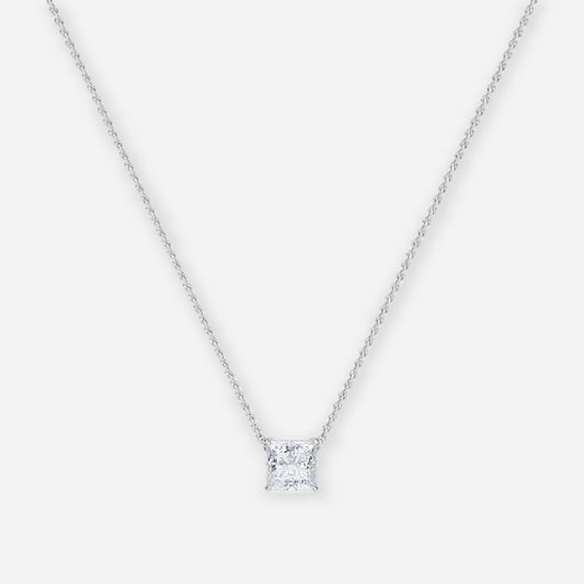 Princess Moissanite Solitaire Pendant