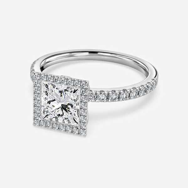 Tatienne Princess Halo Moissanite Engagement Ring