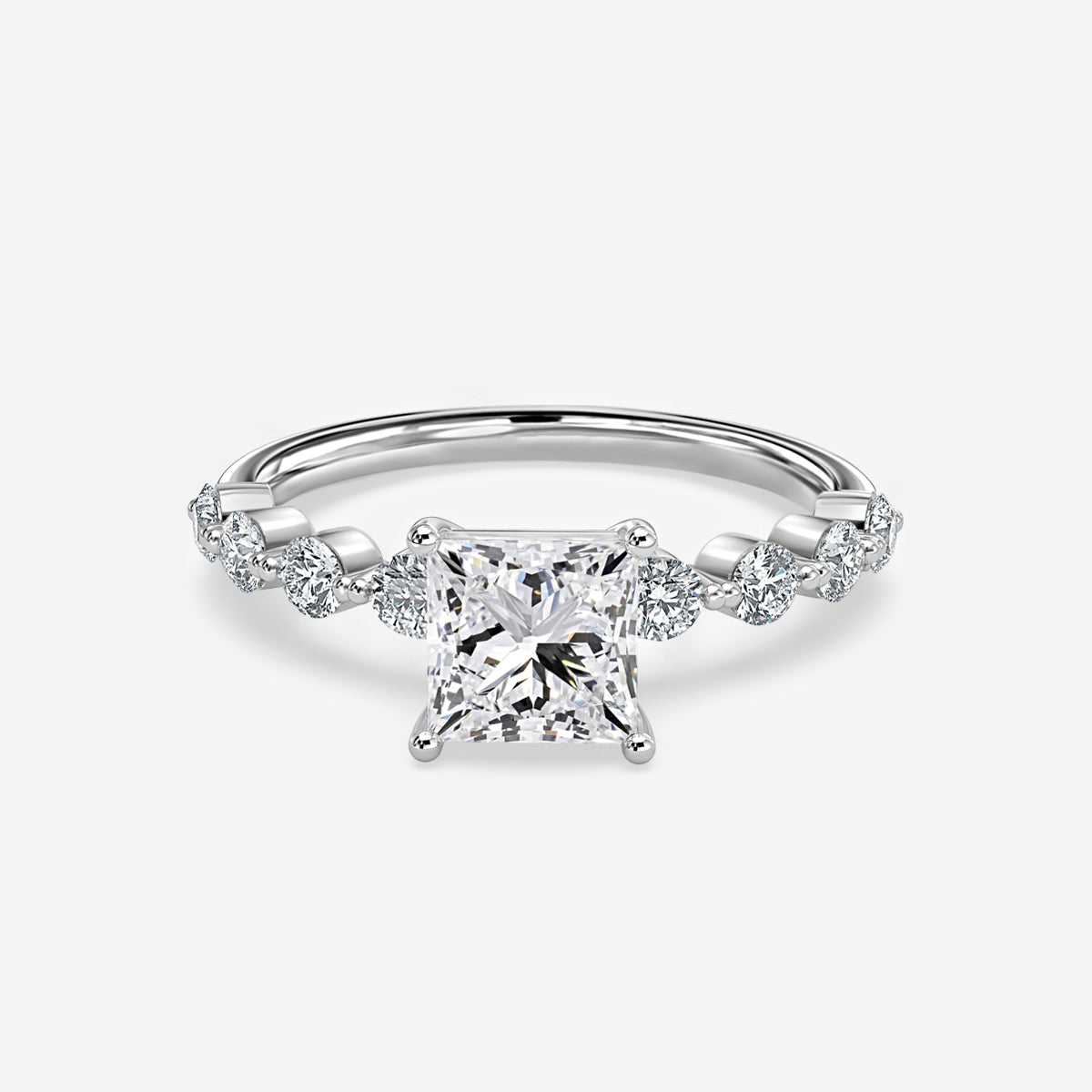 Philippa Princess Diamond Unique Moissanite Engagement Ring