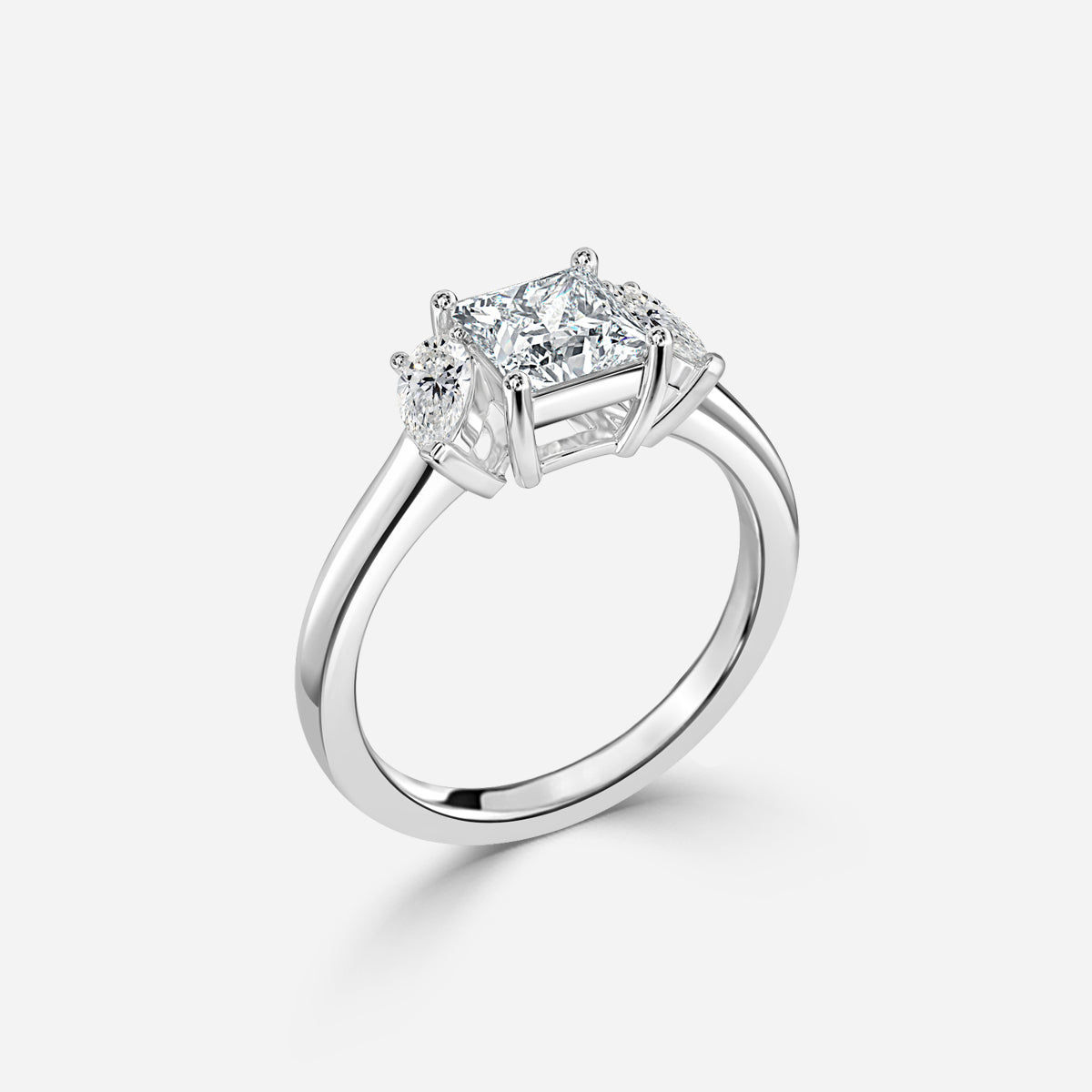 Jael Princess Three Stone Moissanite Engagement Ring