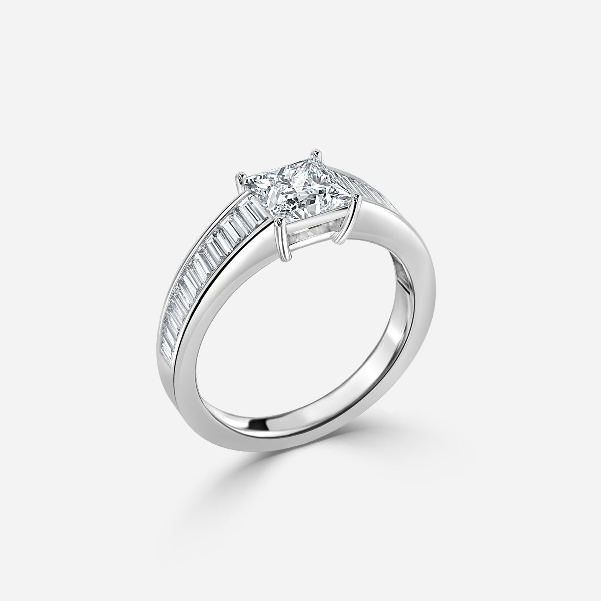 Zelia Princess Diamond Unique Moissanite Engagement Ring