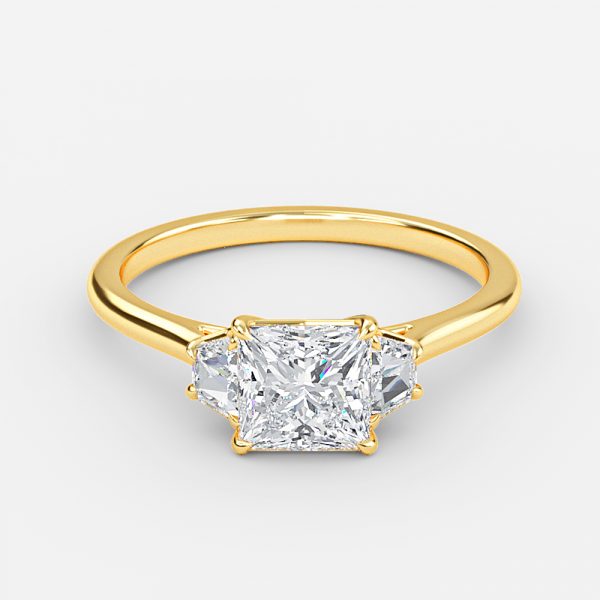 Rain Princess Three Stone Moissanite Engagement Ring