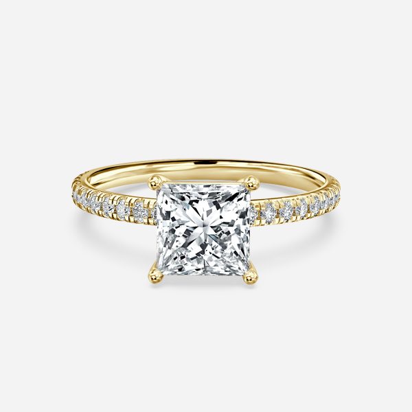 Maeve Princess Diamond Band Moissanite Engagement Ring