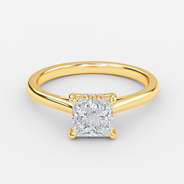 Jessalyn Princess Hidden Halo Moissanite Engagement Ring