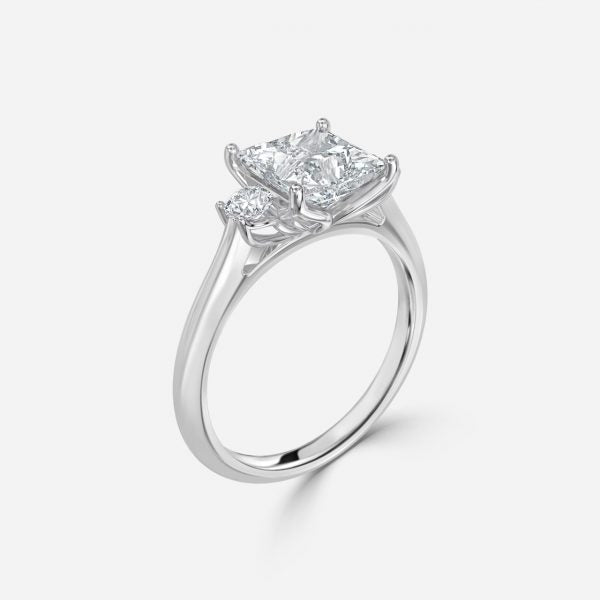 Myra Princess Three Stone Moissanite Engagement Ring