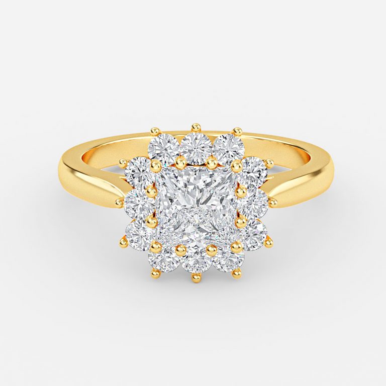 Vesper Princess Cluster Moissanite Engagement Ring