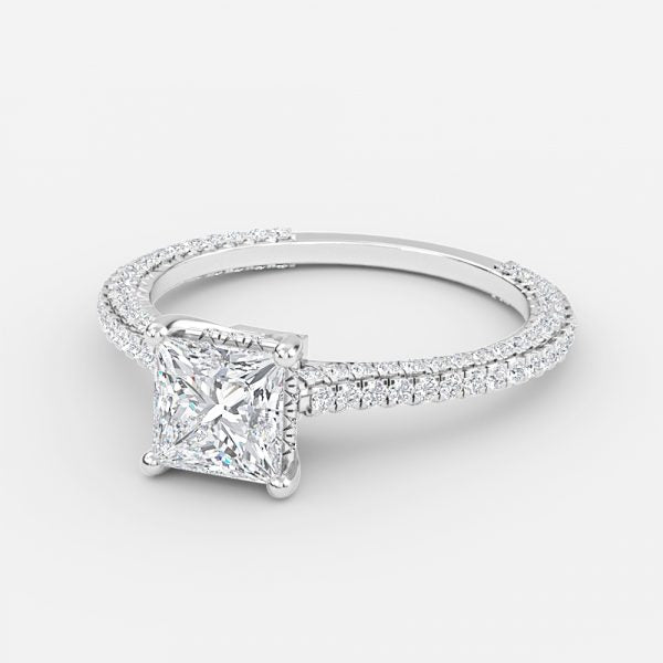 Kalaya Princess Hidden Halo Moissanite Engagement Ring