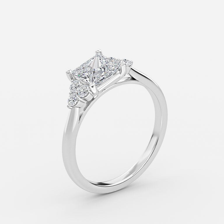 Aviva Princess Cluster Moissanite Engagement Ring