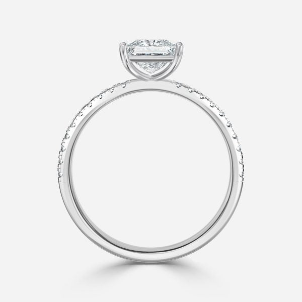 Yati Princess Diamond Band Moissanite Engagement Ring