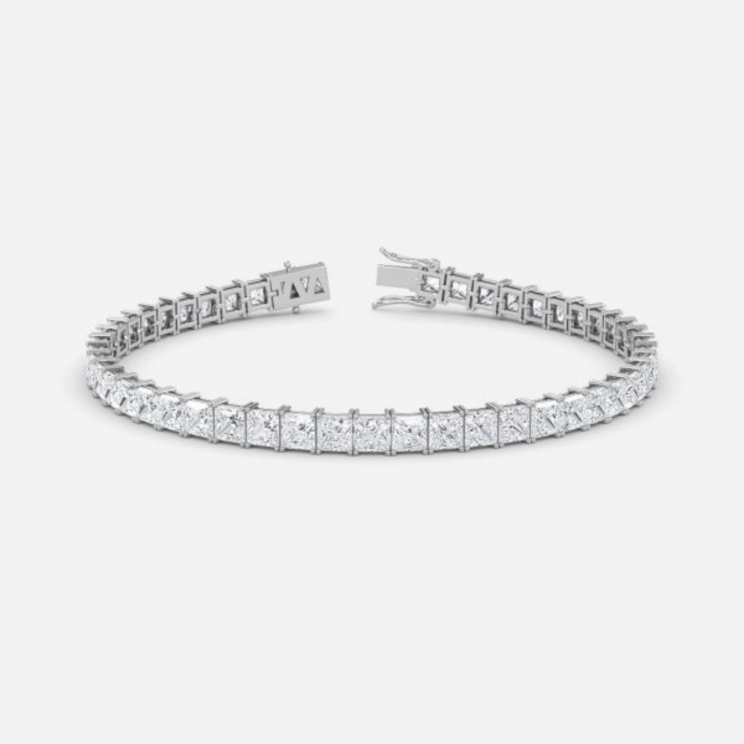 Princess Moissanite Claw Set Tennis Bracelet