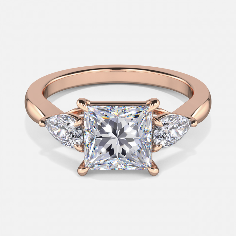 Tierney Princess Three Stone Moissanite Engagement Ring