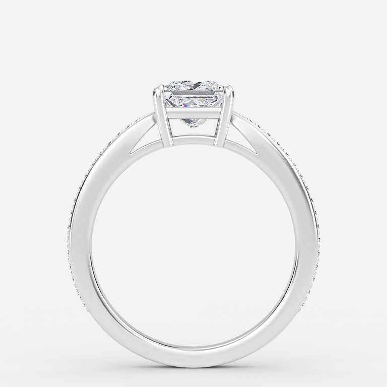 Isolde Princess Diamond Band Moissanite Engagement Ring