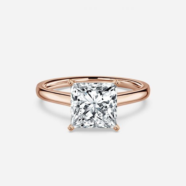 Bernadette Princess Solitaire Moissanite Engagement Ring