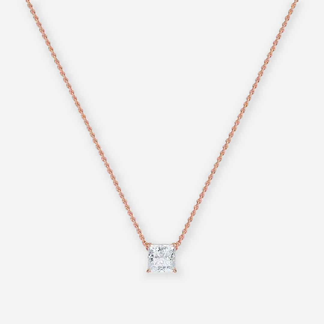 Princess Moissanite Solitaire Pendant