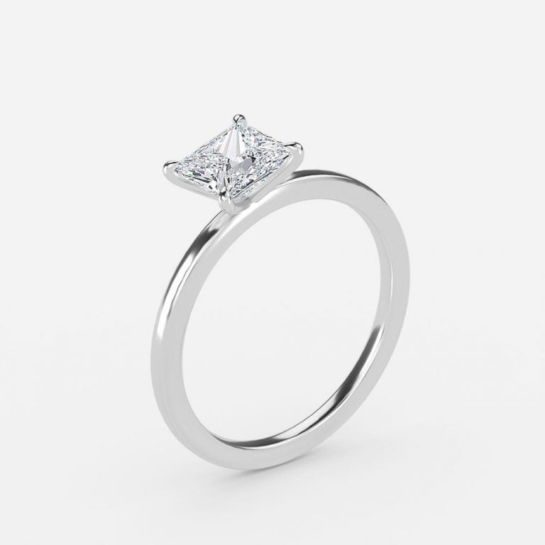 Katherine Princess Solitaire Moissanite Engagement Ring